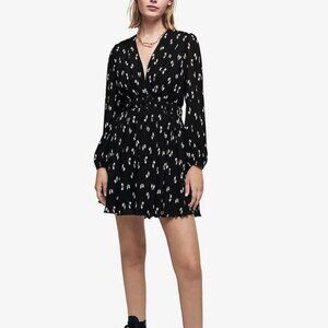 Maje Rionana v-neck Bow Print Mini Dress size 36